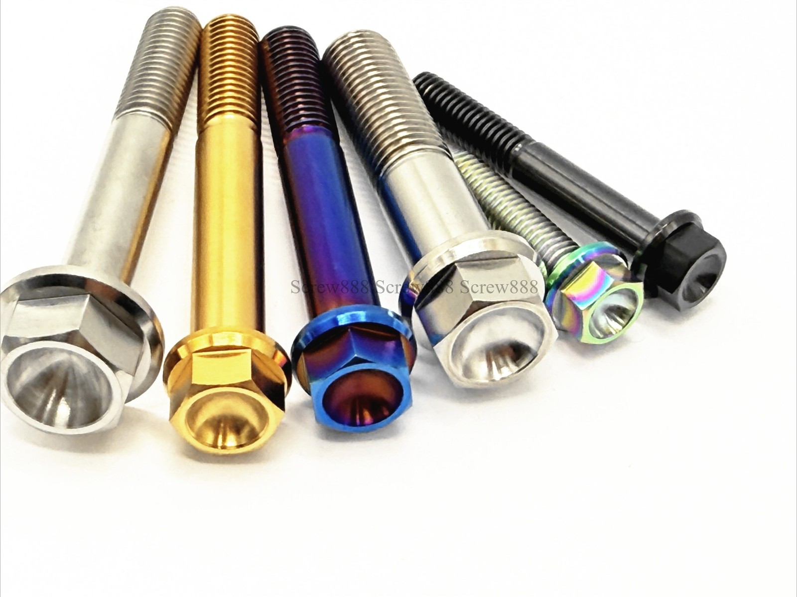 6pcs M8 Titanium Bolt Big Flange Hex Screw 15 20 25 30 35 40 45 50 55 60 65mm
