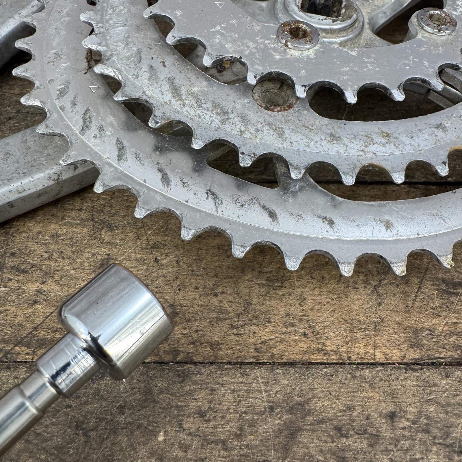 Vintage Sakae SX Crankset 175mm Triple OvalTech 80s Japan Square Taper Oval Ring