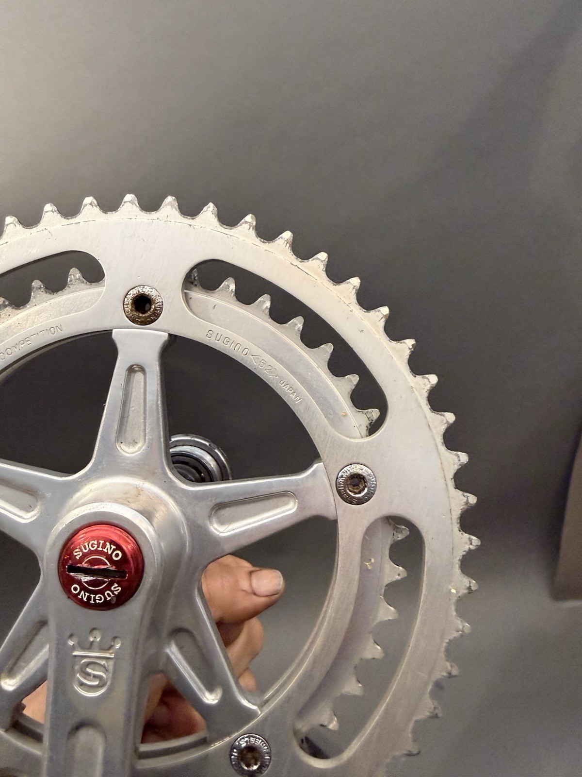 Sugino Mighty Competition Crankset Double Crank Bicycle W/Bottom Bracket. VTG