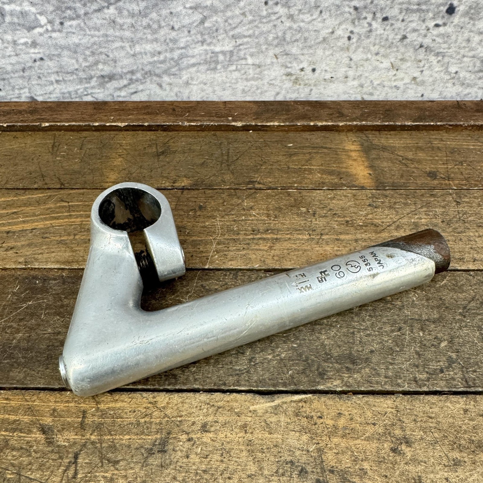 Vintage SR Quill Stem 25.4 Clamp 60mm Alloy Japan Silver 5355 Road Bike 80s