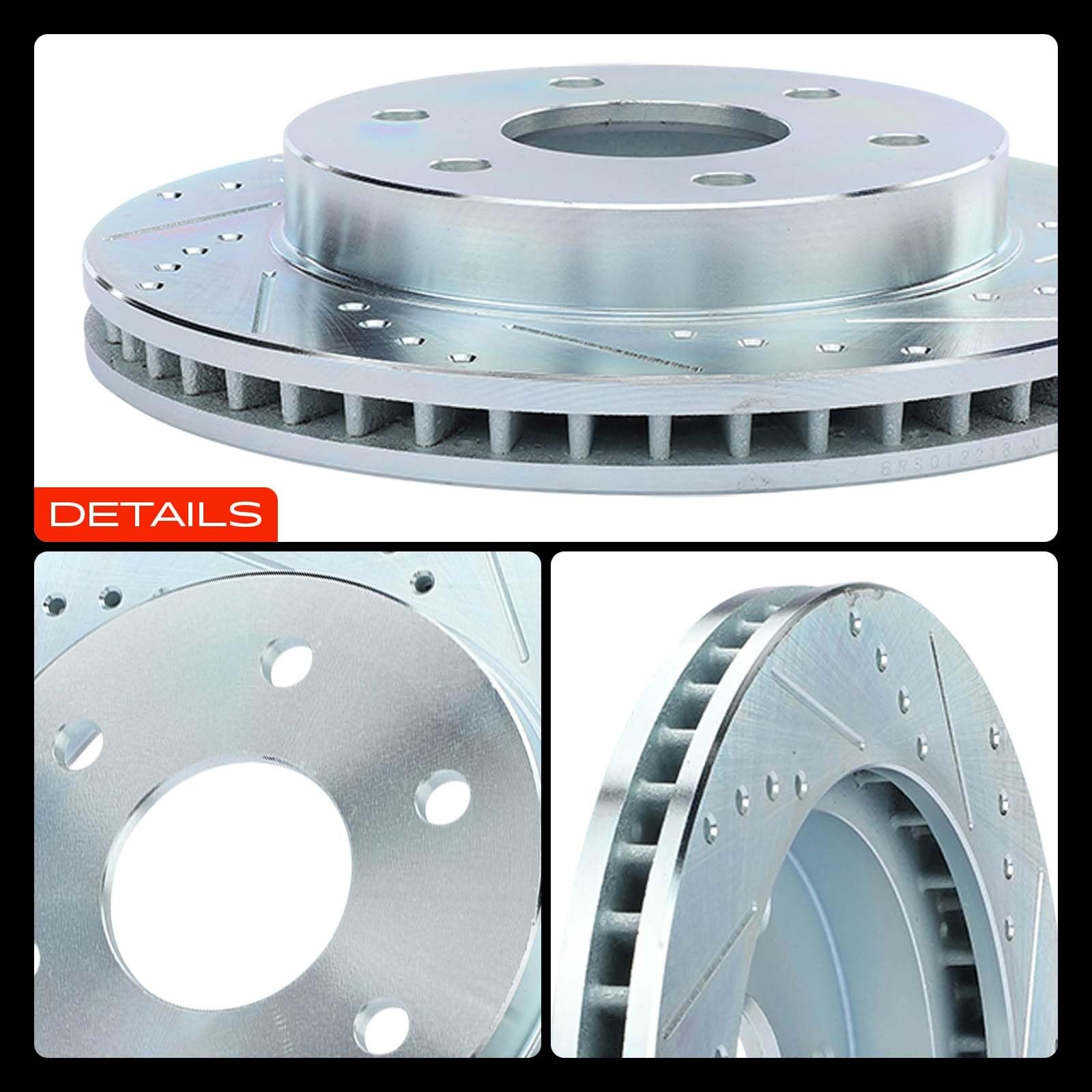 A-Premium 12.01 Inch 305Mm Front Drilled And Slotted Disc Brake Rotors