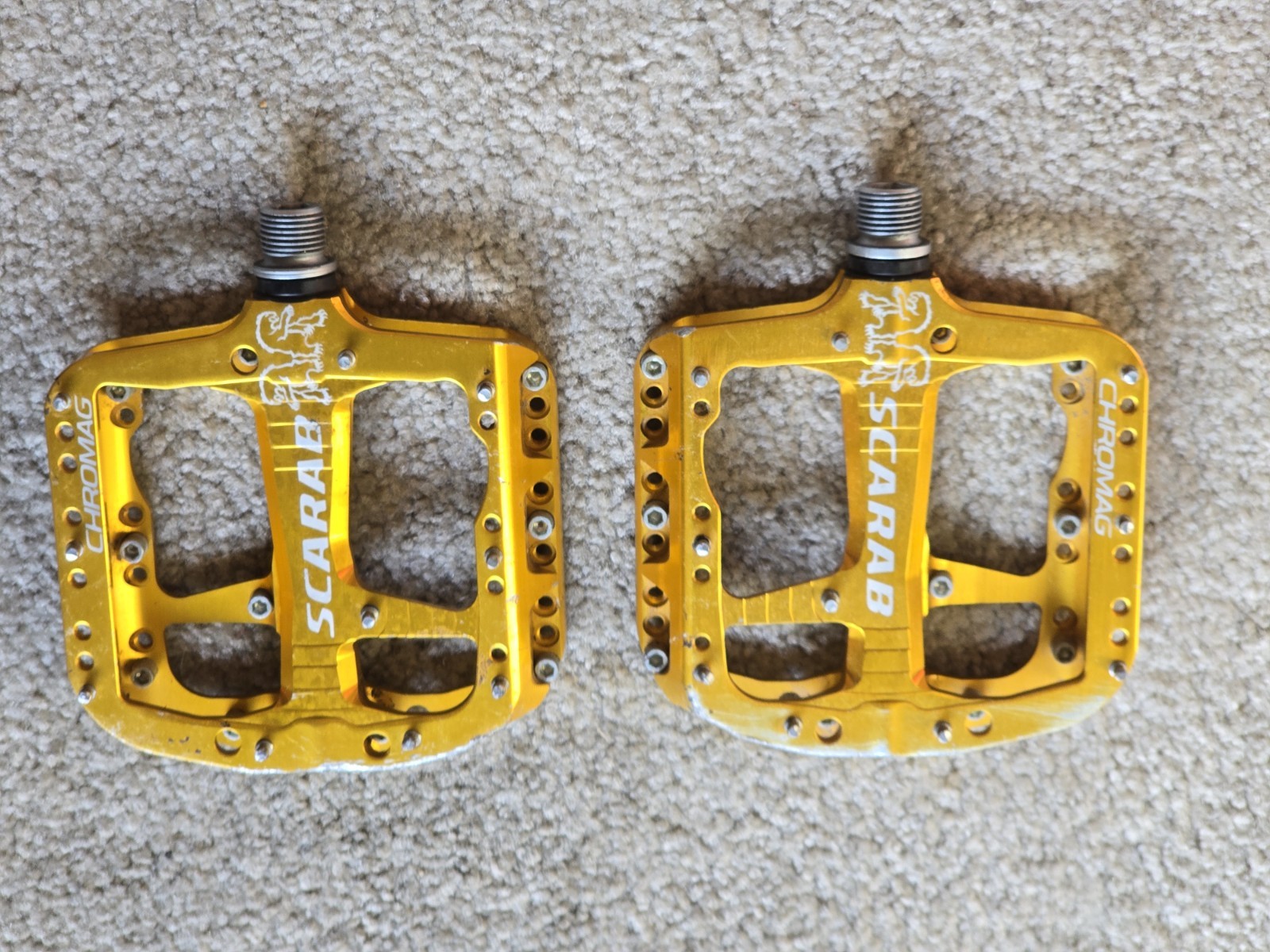 Chromag Scarab Platform pedals 9/16 sealed bearings Gold BMX mountain bike Mtb