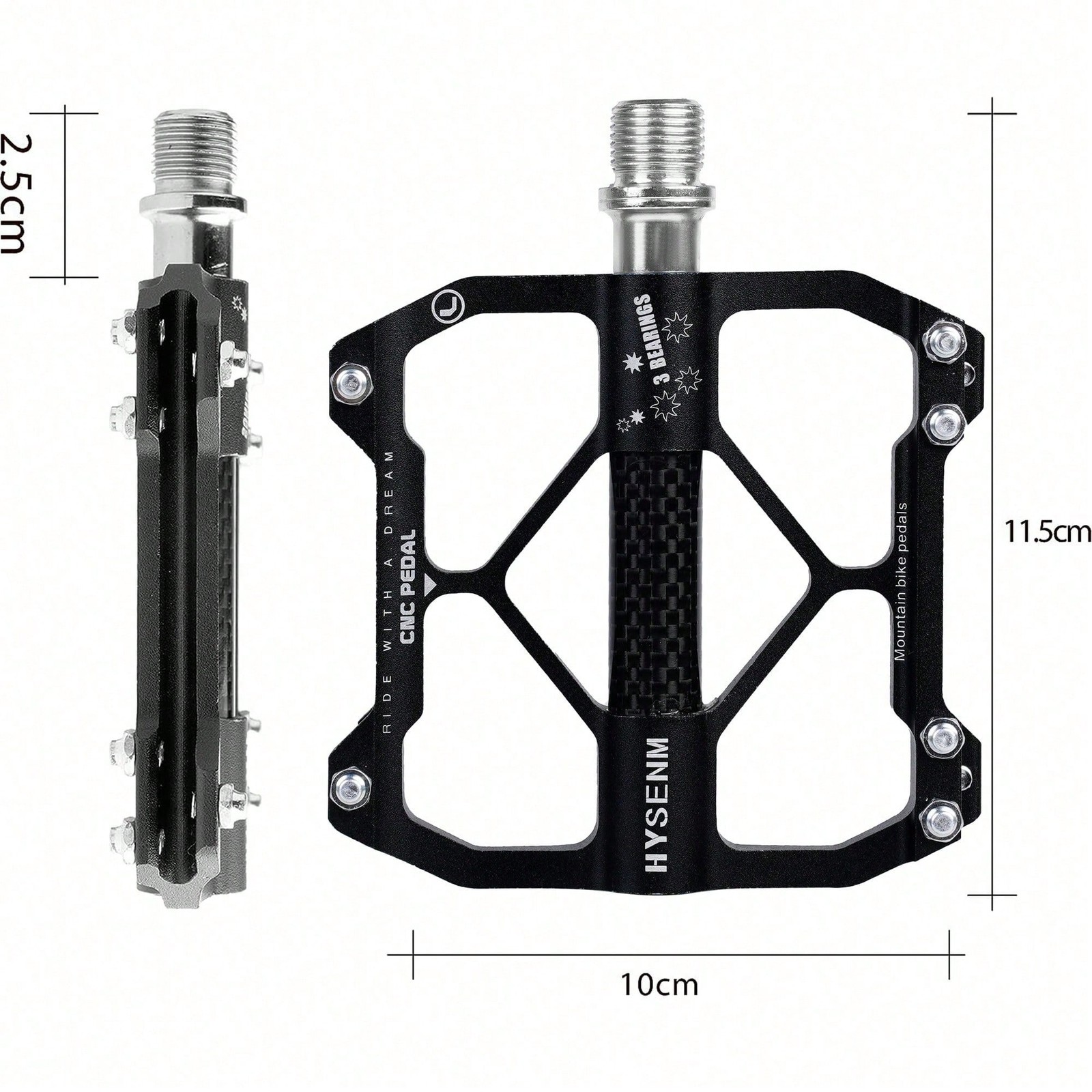 Mountain Bike Pedals Aluminum 9/16 Inch MTB Bicycle Pedals Platform Flat Pedals
