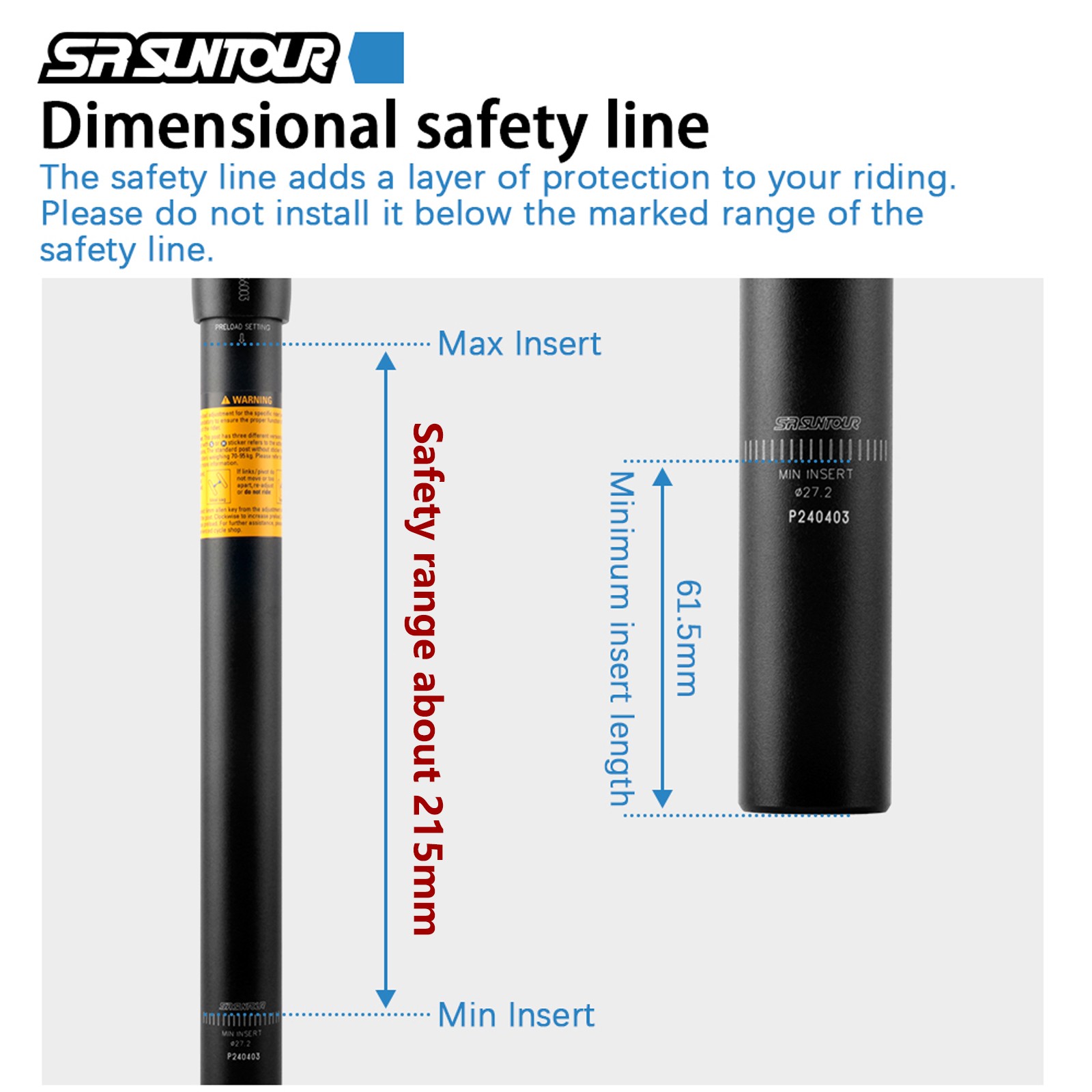 SR SUNTOUR SP12 NCX Suspension Seatpost 27.2/28.6/30.9/31.6/33.9 400mm MTB Shock