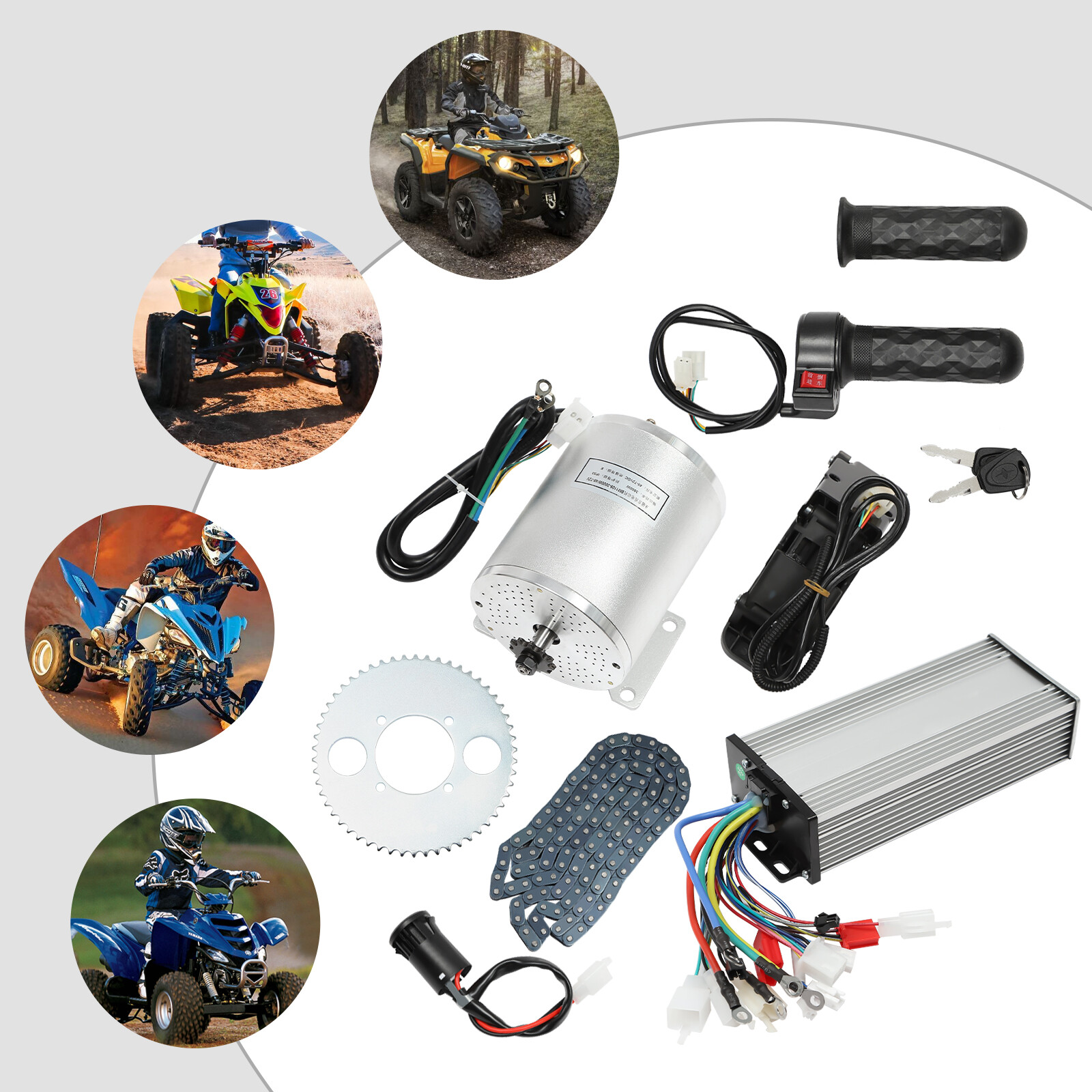 48-72V DC 3000W Motor Kit with Brushless Controller for Electric Scooter E-Bike