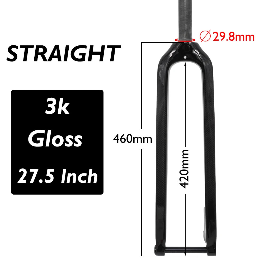 26/27.5/29 Inches Carbon MTB Fork Thru Axle 15*100mm Straight/Conical Disc Brake