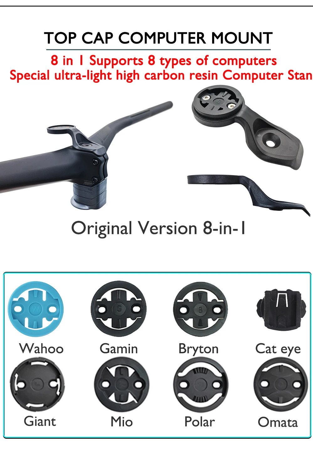 Carbon Fiber Mountain Bike Handlebar Stem 28.6mm 700-800mm 6°/7° 40-60mm