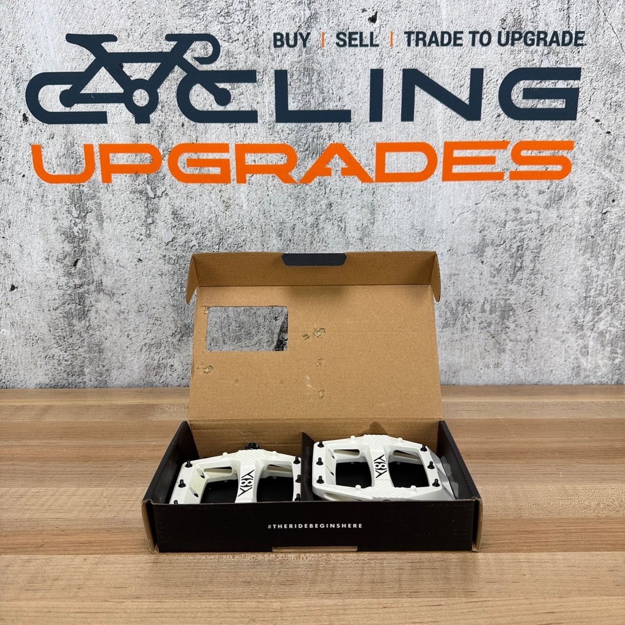 New! Origin8 Strapd White Composite Platform/Flat MTB Bike Pedals 364g MSRP $60