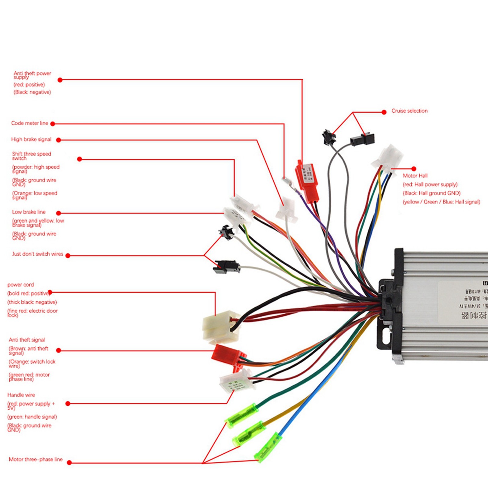 2X 36V 350W E-Bike Brushless Controller 6 Tube Dual Mode for Electric Bike1738