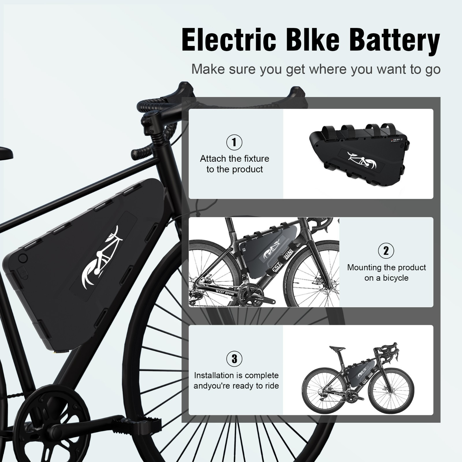 72V 20Ah Triangle Ebike Lithium Battery 80A BMS with Samsung Cells 100-5700W