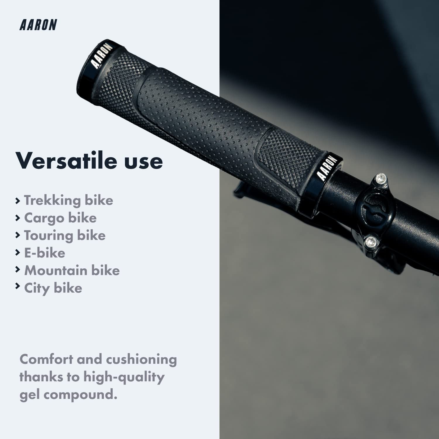– Lock-on MTB Bike Grips – Non-Slip Rubber – Sporty and Trendy Design – Gel/w…