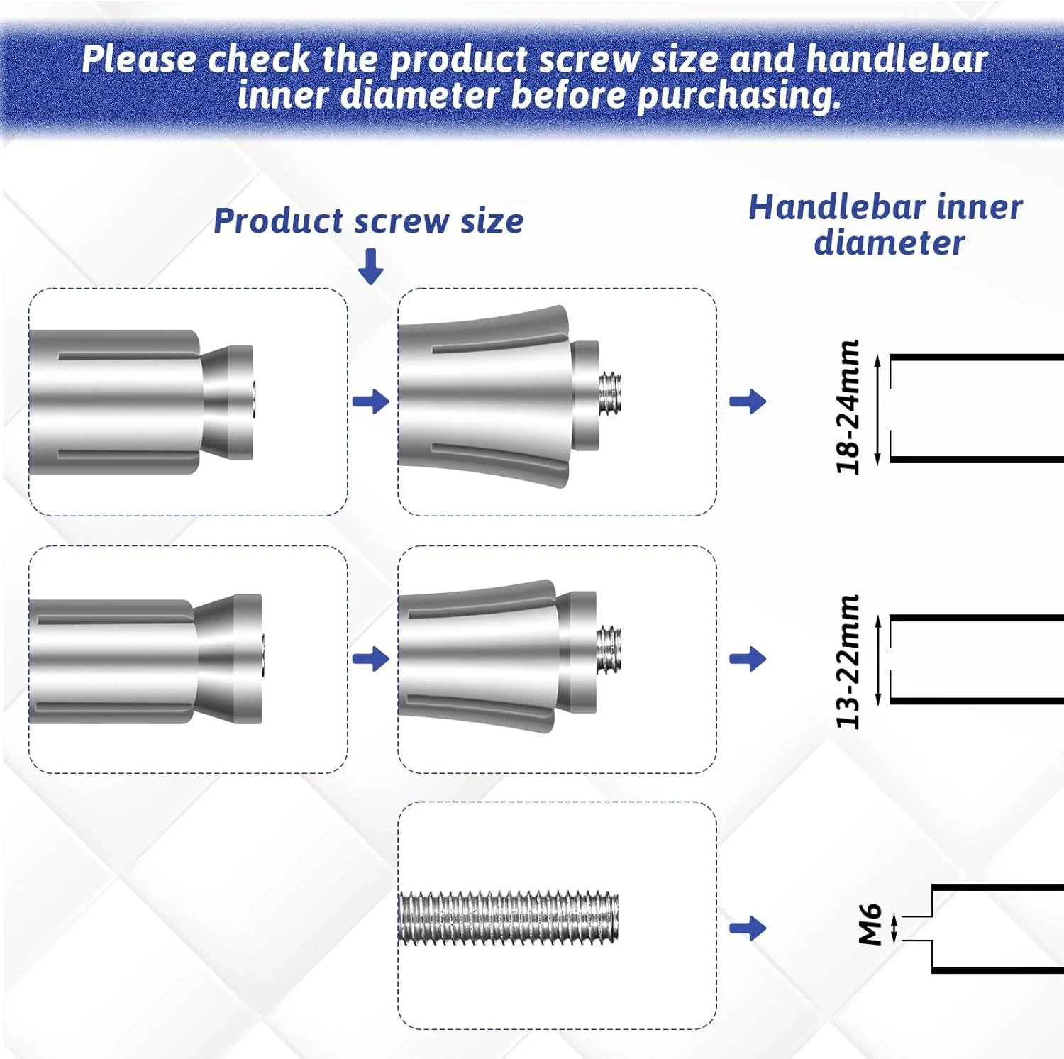 2 Pack Motorcycle Bar Ends Mounting Screw Set Universal 13Mm-24Mm Handlebar Expa