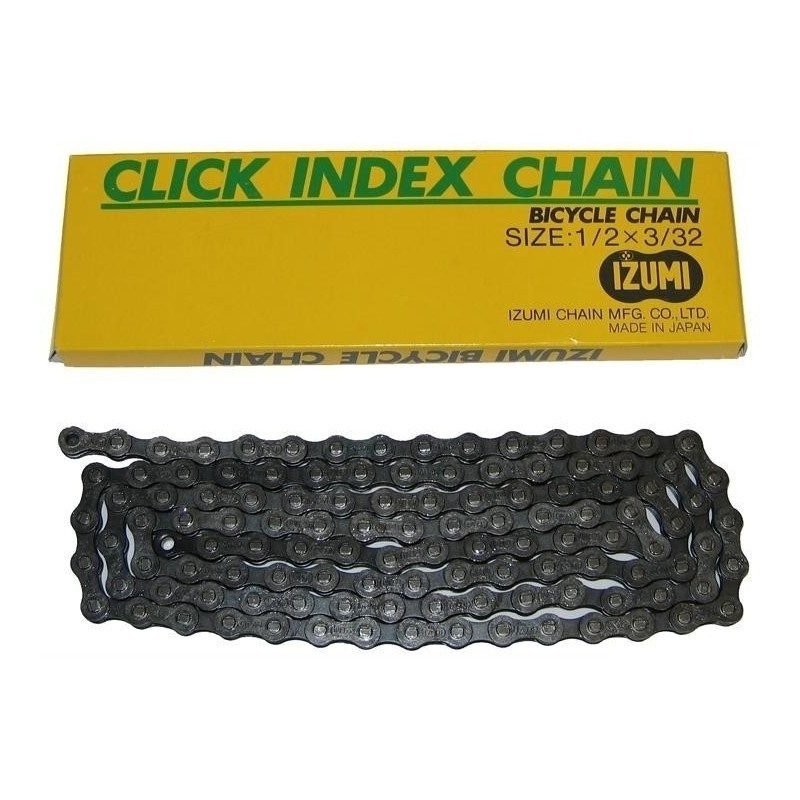 IZUMI Black Click Index Bike Chain Hybrid Road Mountain 1/2″ x 3/32″ 5 6 7 Speed