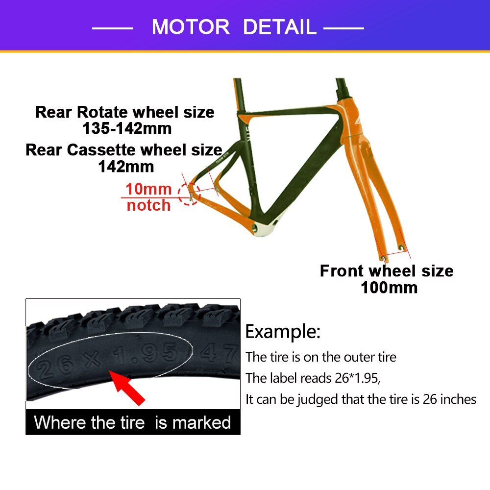 250W-2000W E-bike Conversion Kit 20-29inch/700C Front/Rear Only Motor Wheel