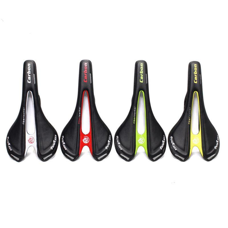 Carbon Fiber + Leather Bicycle Saddle Road Mountain Bike Saddle Seat Pad Cushion