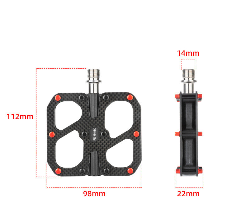 PROMEND Ultralight 220g Carbon Bicycle Pedals Titanium Axis MTB Road Bike Pedals