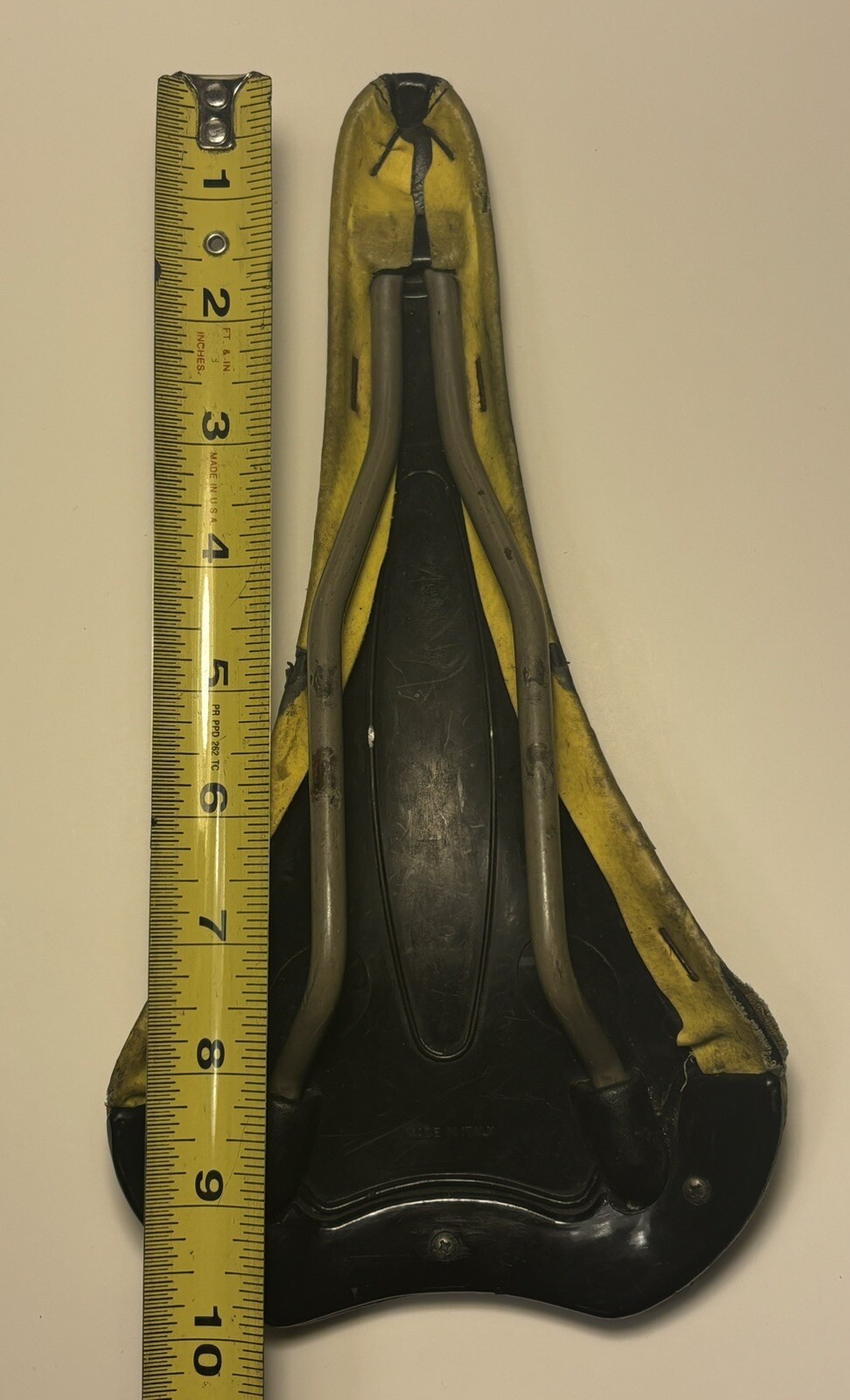 Selle Italia XO Cycling Saddle Seat 2 Tone Leather W/Rail Italy Black And Yellow