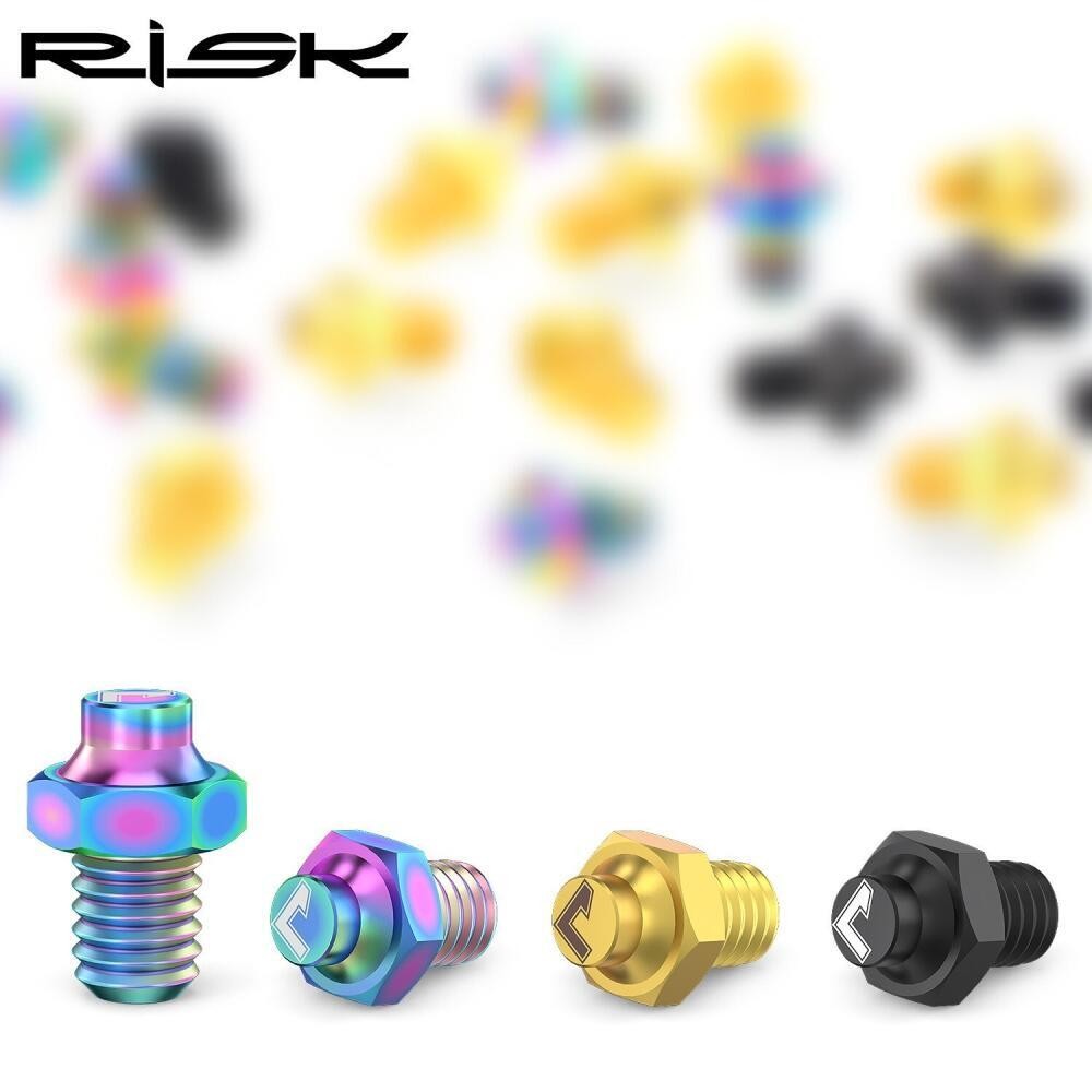 RISK 8-Piece MTB Bike Pedal Bolts M4×5MM Titanium Anti-Slip Pedal Pins