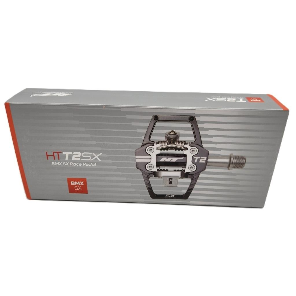 HT Components T2-SX Dual Sided Clipless Bicycle Pedals w/ Platform Stealth Black