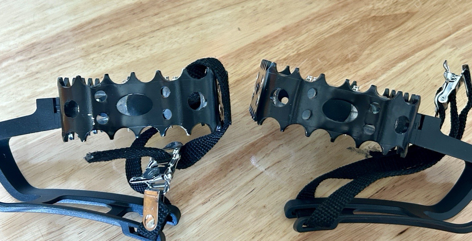 Vintage Wellgo BMX Bike Pedals LU-953 Trap Black & Silver Old School & Toe Clips