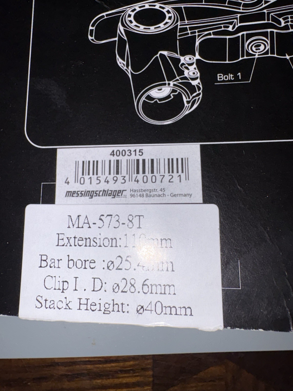 Promax Ahead System Adjustable Stem Black, MA-573-8T