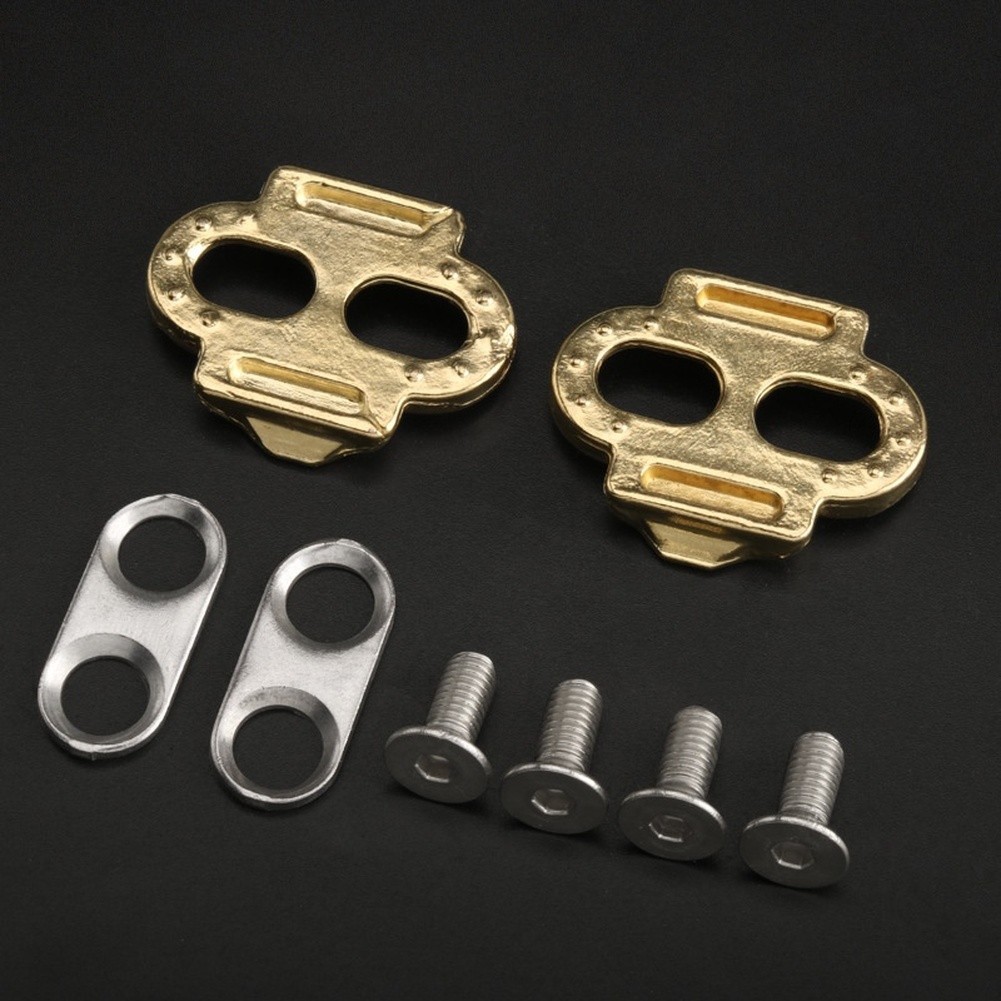 Golden Alloy Pedal Clips for Mountain Bike Shoes Designed for Secure Attachment
