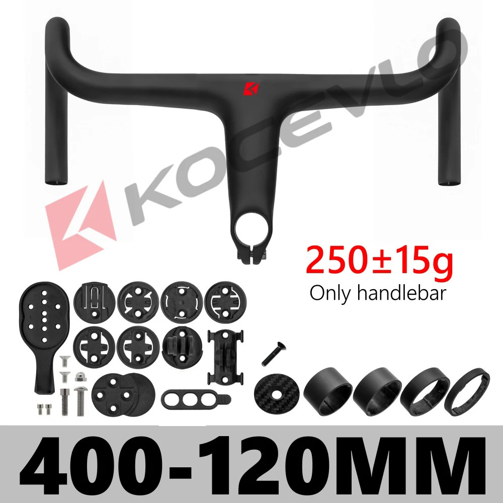 Road Bicycle Ultralight Carbon Stem Integrated Handlebar for 28.6mm with Spacers