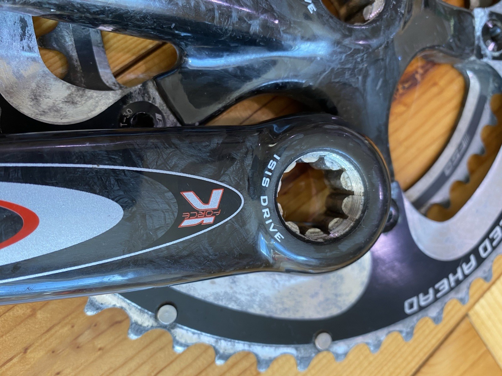 FSA K FORCE LIGHT CARBON CRANKSET 172.5MM TRIPLE 53/39 TOOTH