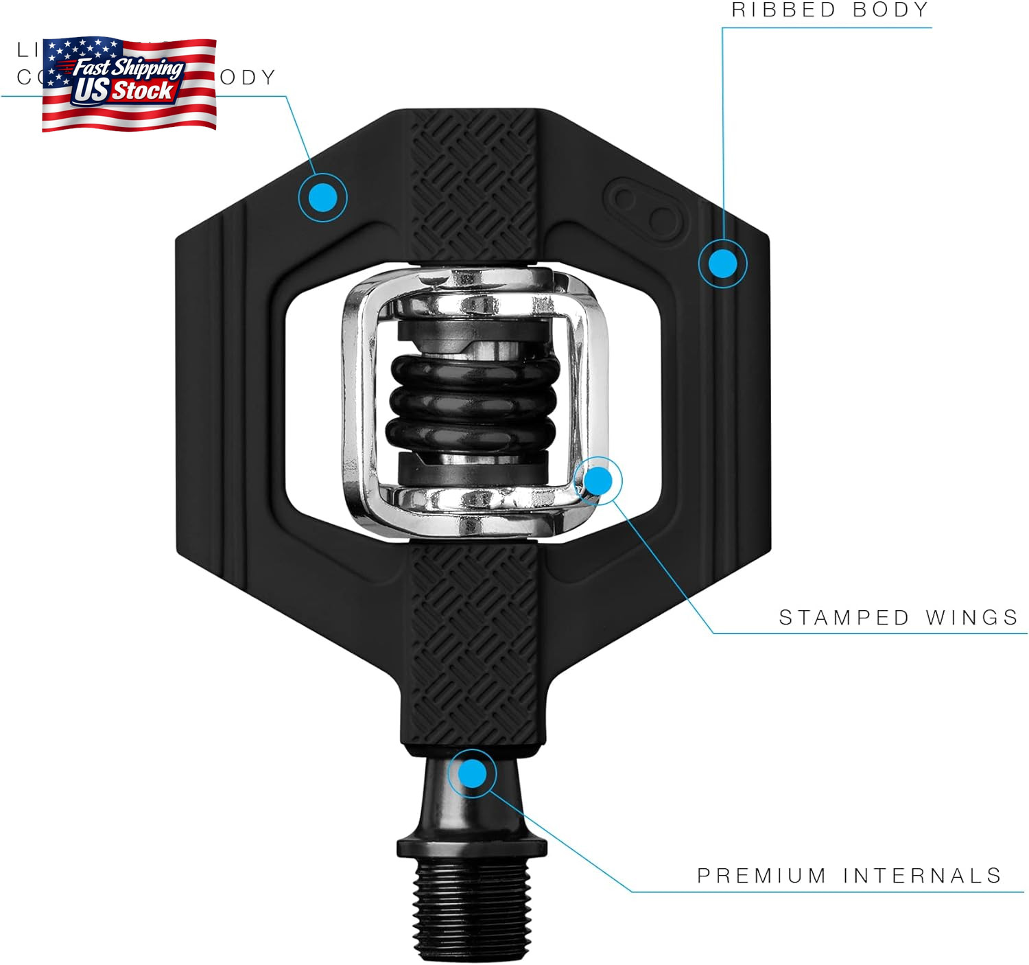Crankbrothers Candy Clip-In MTB Bike Pedal – Gravel/Xc/Trail Lightweight Bicycle