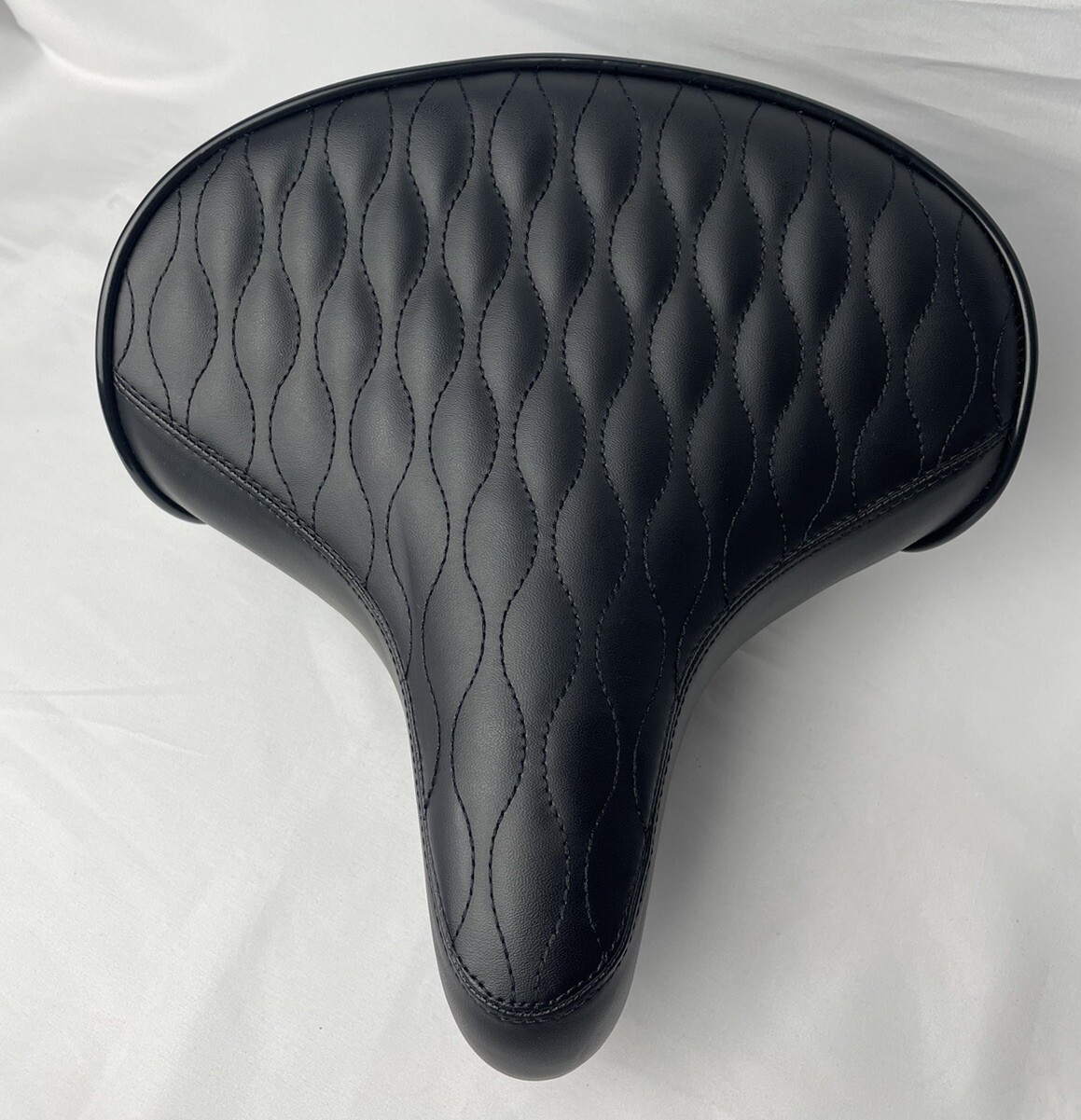 Beach Cruiser Bike Wide Saddle Seat with Springs Diamond Stitch BLACK