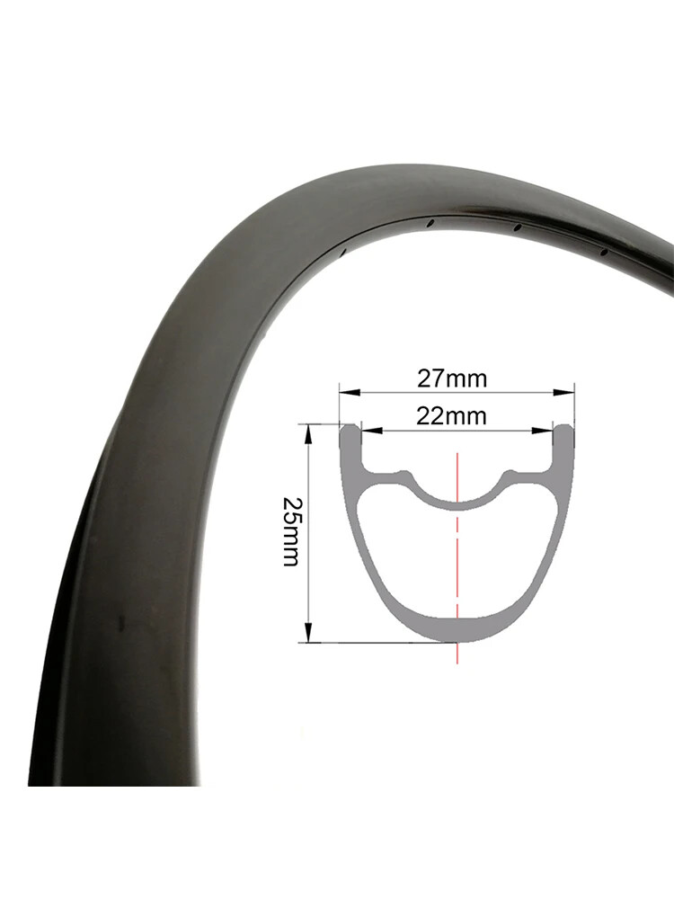 29er 25*27mm MTB XC Mountain Bicycle Tubeless Carbon Rim UD Matte Glossy Ring