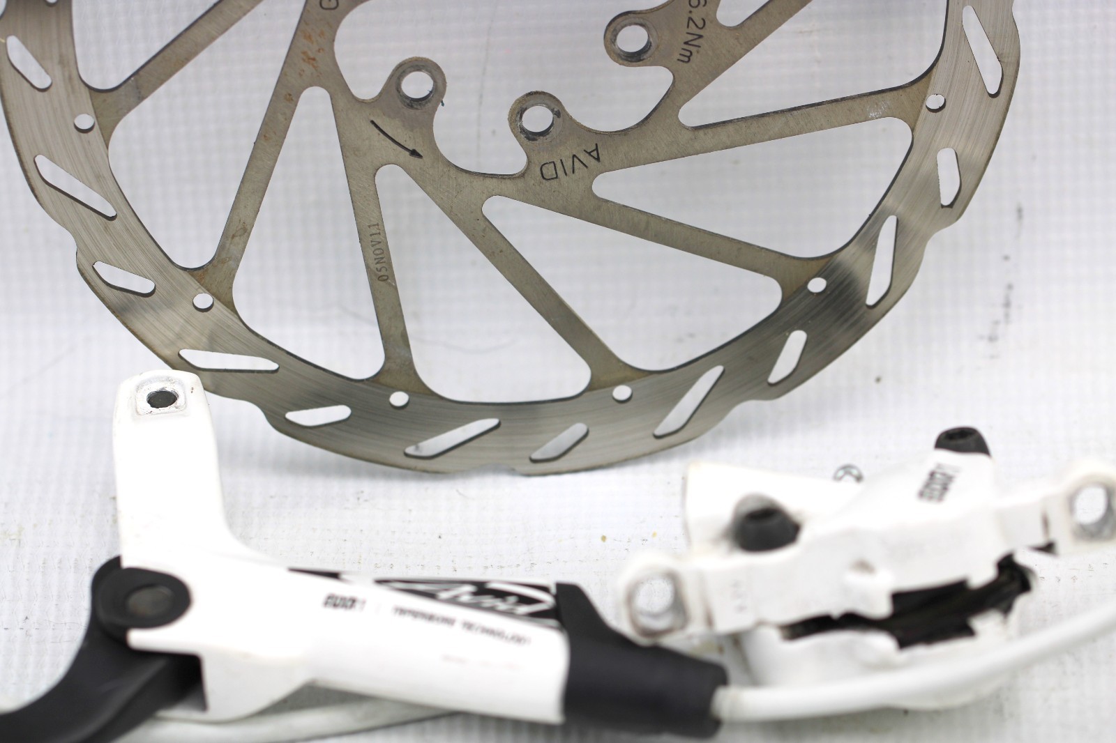 AVID ELIXIR 1 BRAKE Lever w/Hydraulic Caliper White Front/Right 180mm Disc Incl