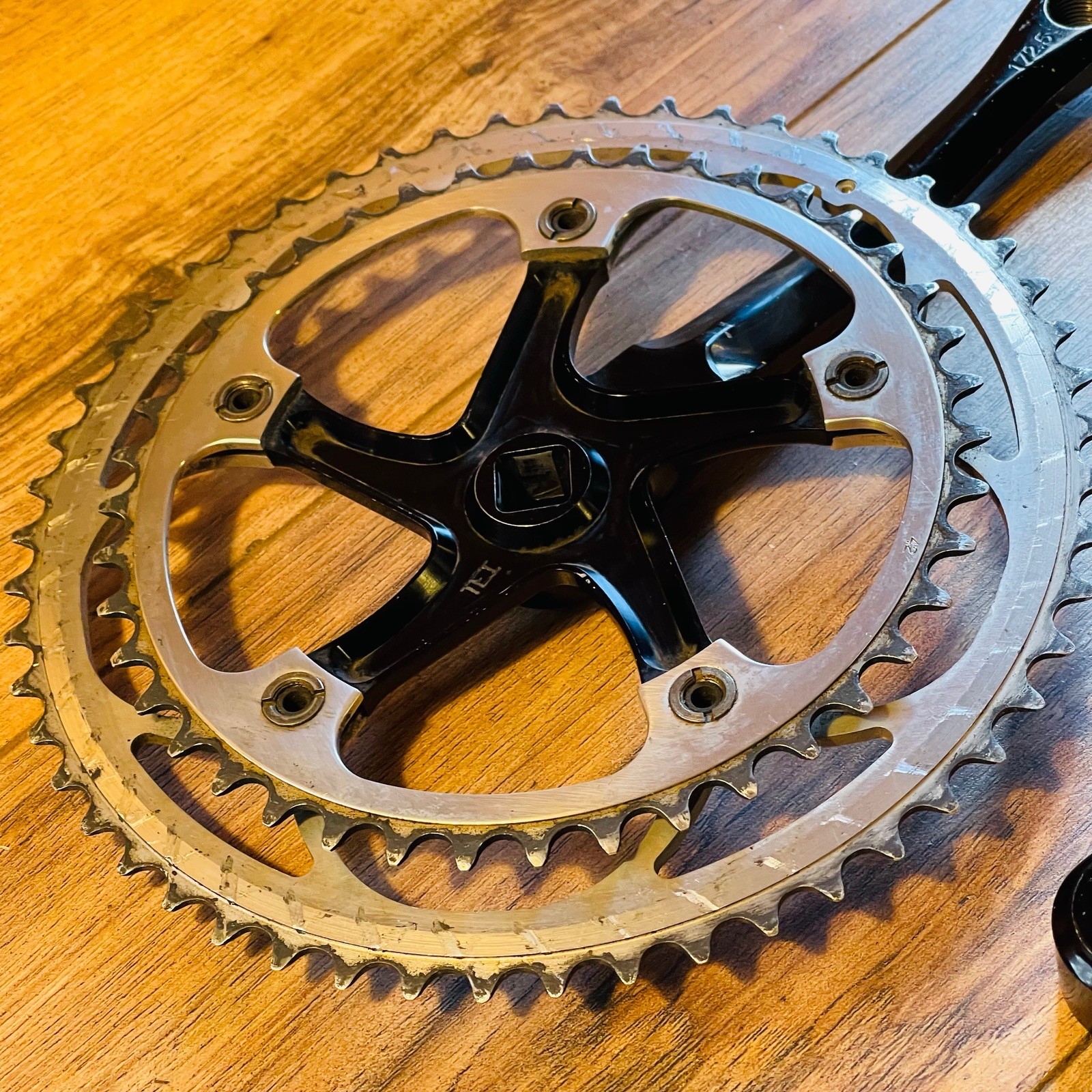 Rare Grafton Joystix CNC Double Road Cranks 172.5 130 BCD Square Taper Black