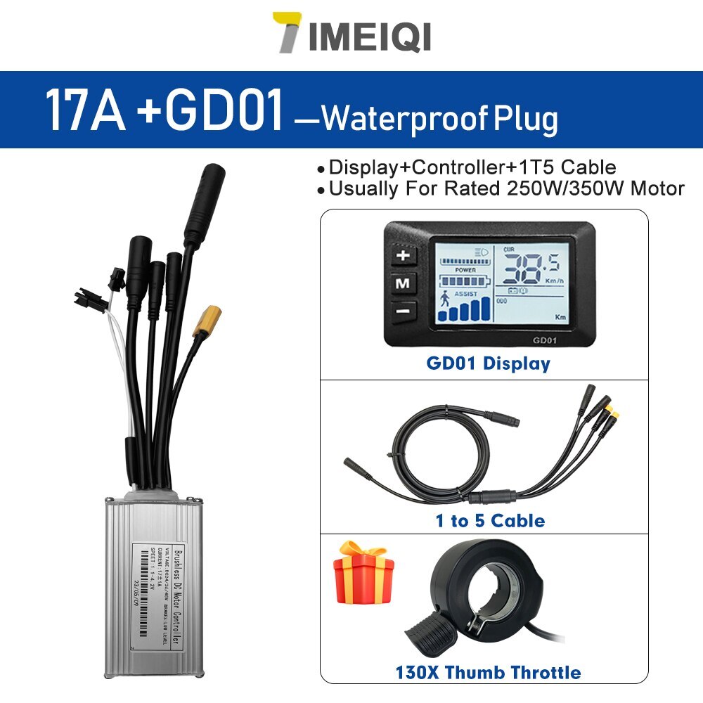 E-bike Sine Wave Waterproof Controller 36V/48V 17A 26A 30A with LCD S866 Display
