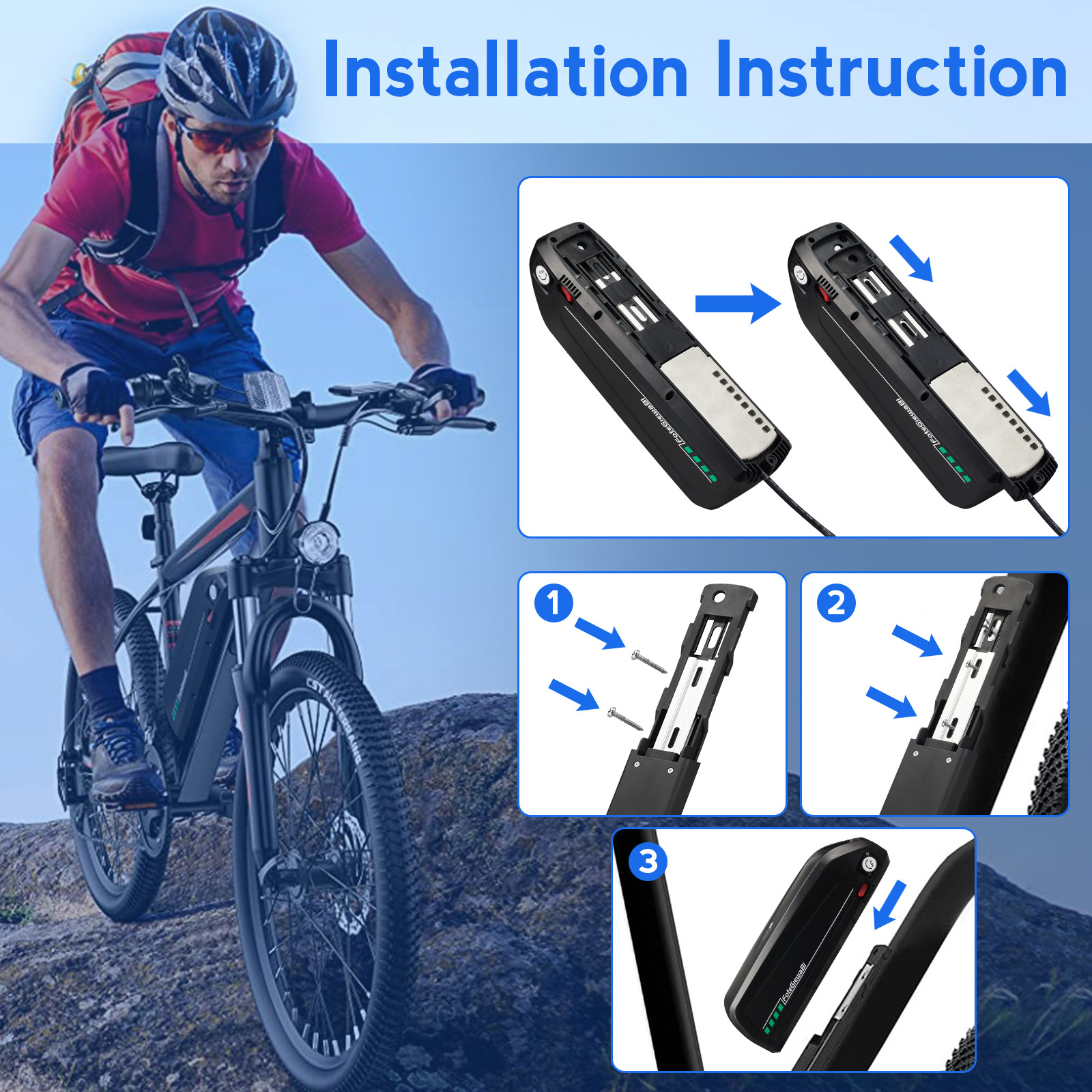 36V 18Ah Ebike Lithium Battery with BMS for Ebike Electric Bicycle Scooter