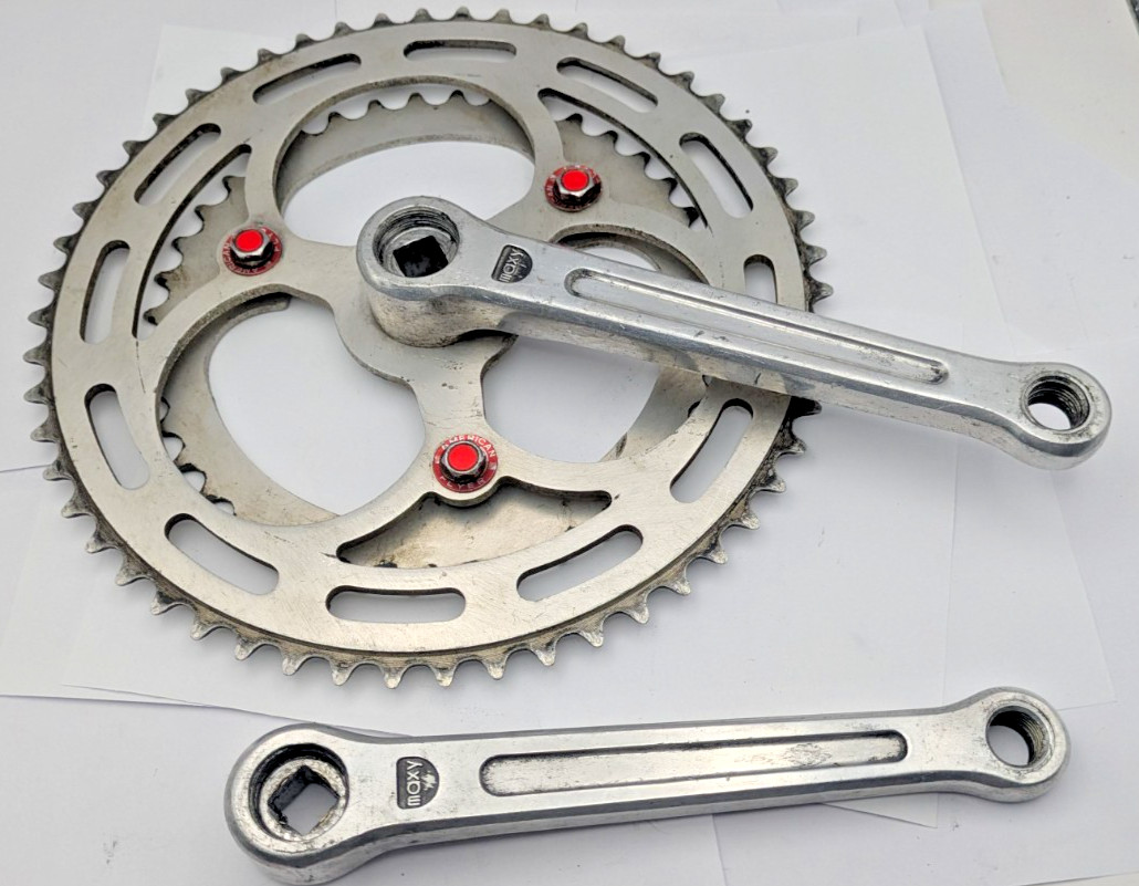 SUGINO MAXY FORGED CRANKSET 165MM 40T 54T SILVER ALUMINUM DOUBLE 2X JAPAN