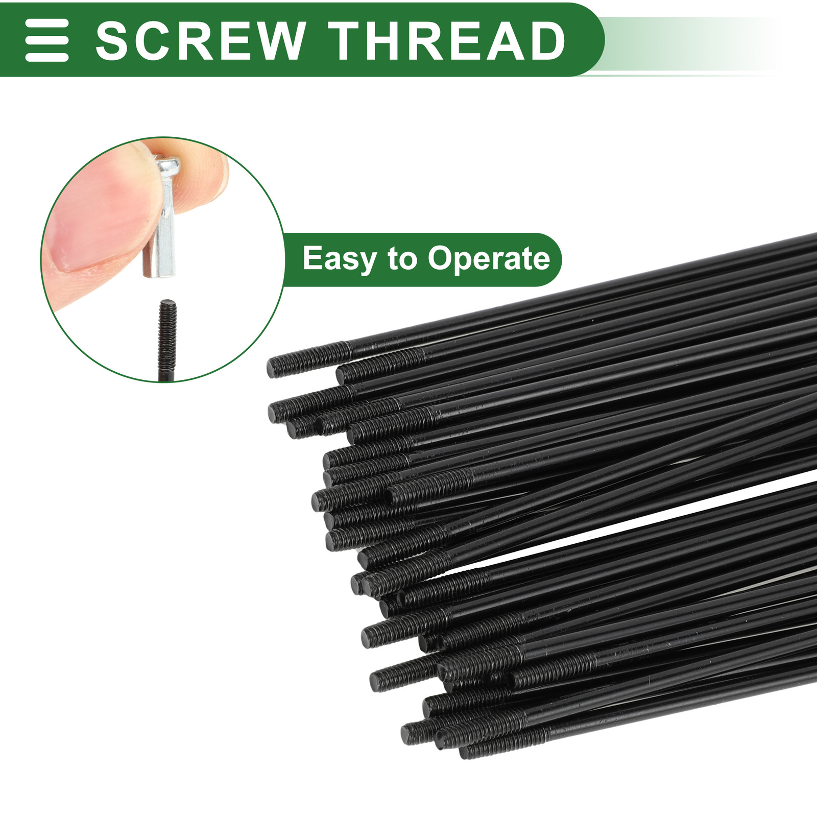 1 Set 14G 231mm Length Bicycle Spokes Nipple Carbon Steel Black Universal