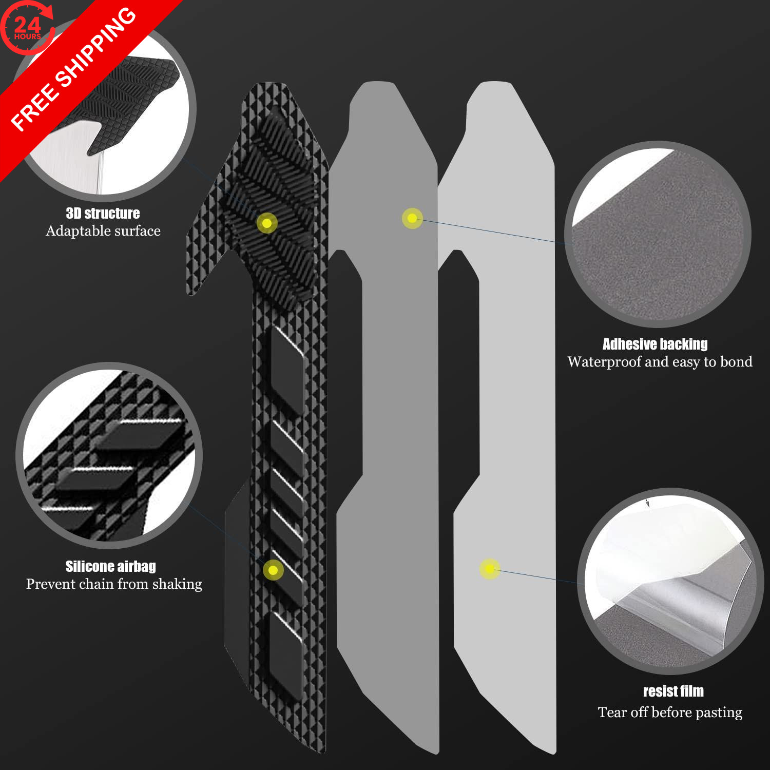 ziyue Mountain Bike Chainstay Protector, Silicone MTB Chain Guard E214