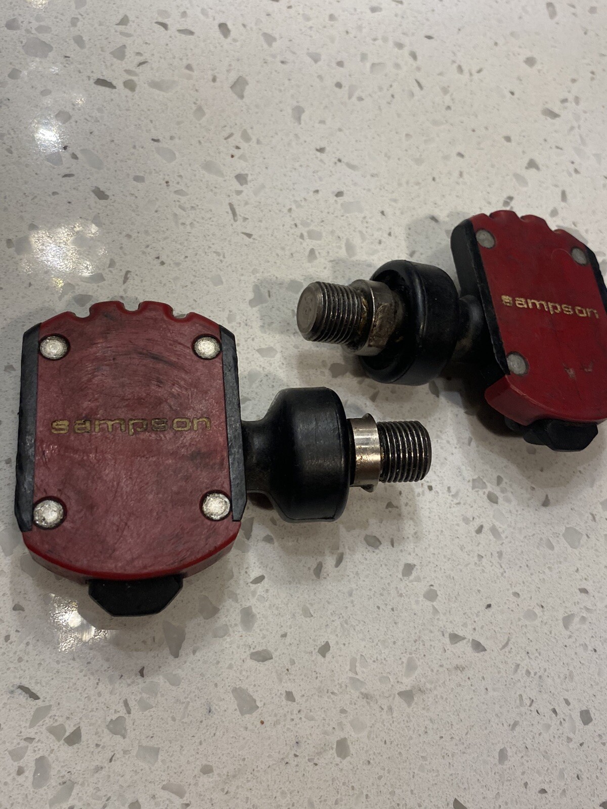 Sampson Stratics Clipless Pedals Super Light 226 Grams! Very Smooth. Red. Campy