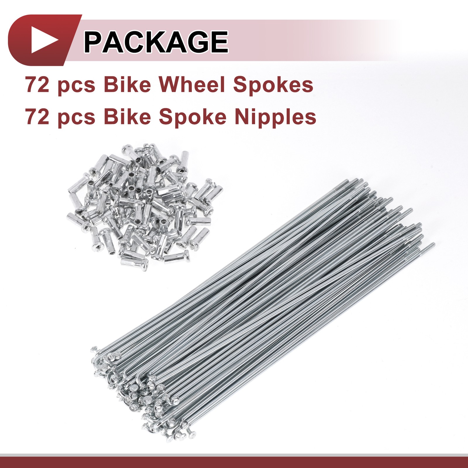 72 Set 14G Bicycle Spokes 145mm Bike Wheel Spokes Carbon Steel Galvanized
