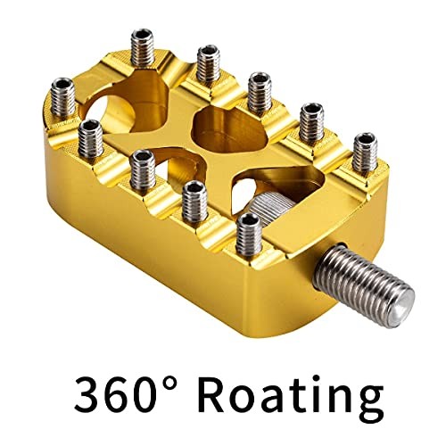 Hopider Motorcycle Gear Shifter peg, Anti-Skid Shift Lever Foot Peg 360° Gold