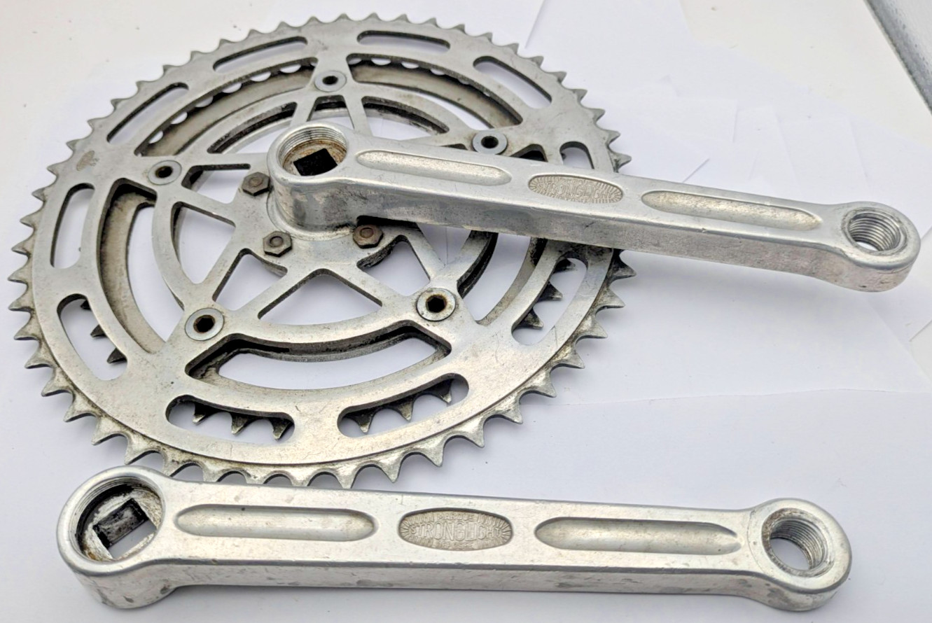 Vintage Stronglight 49D Crankset 170 mm ENGLISH THREAD 9/16″-20 52T / 42T FRANCE