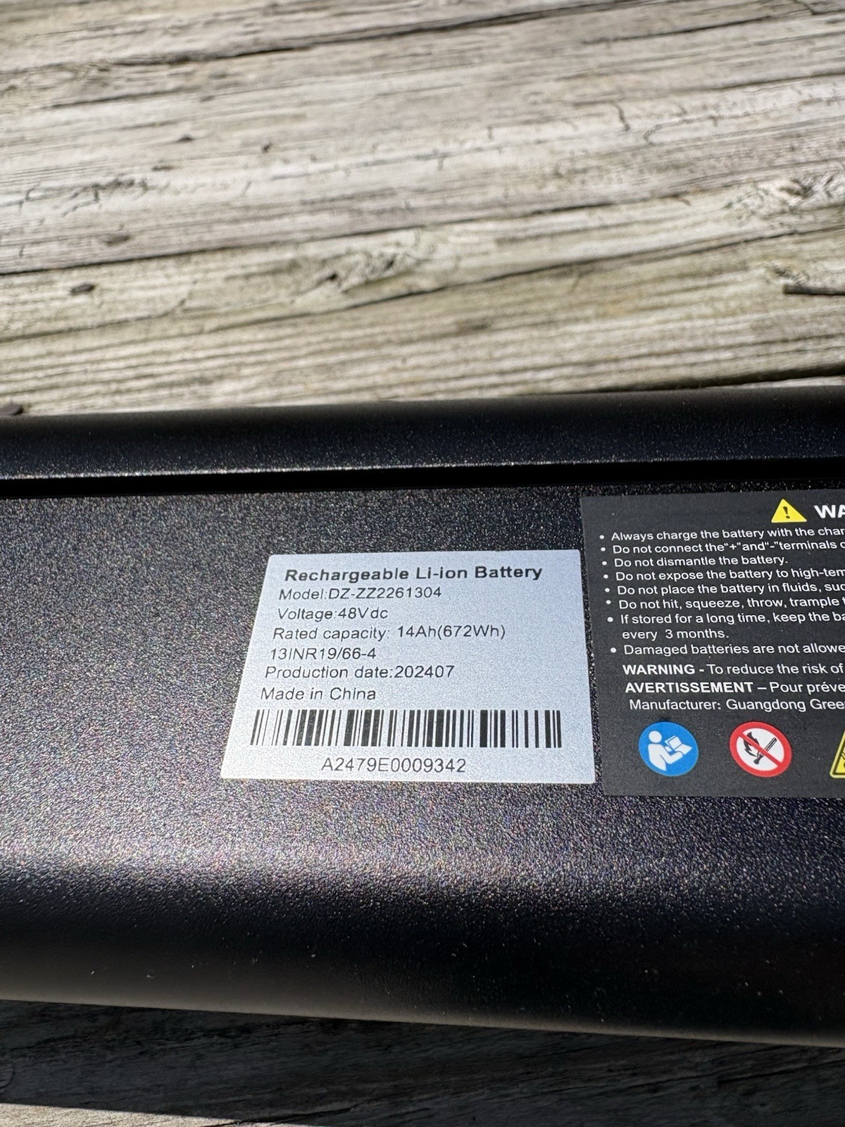 Lectric eBikes 48V 14Ah 672Wh Li-Ion E-Bike Battery Pack UL certified to UL2271