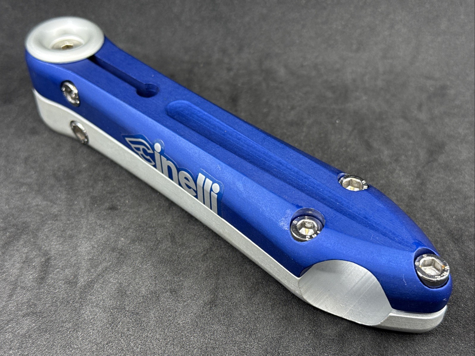 Vintage Cinelli SESAMO Stem Silver & Blue 140mm 25.4mm 1in Steerer 26.0mm Clamp