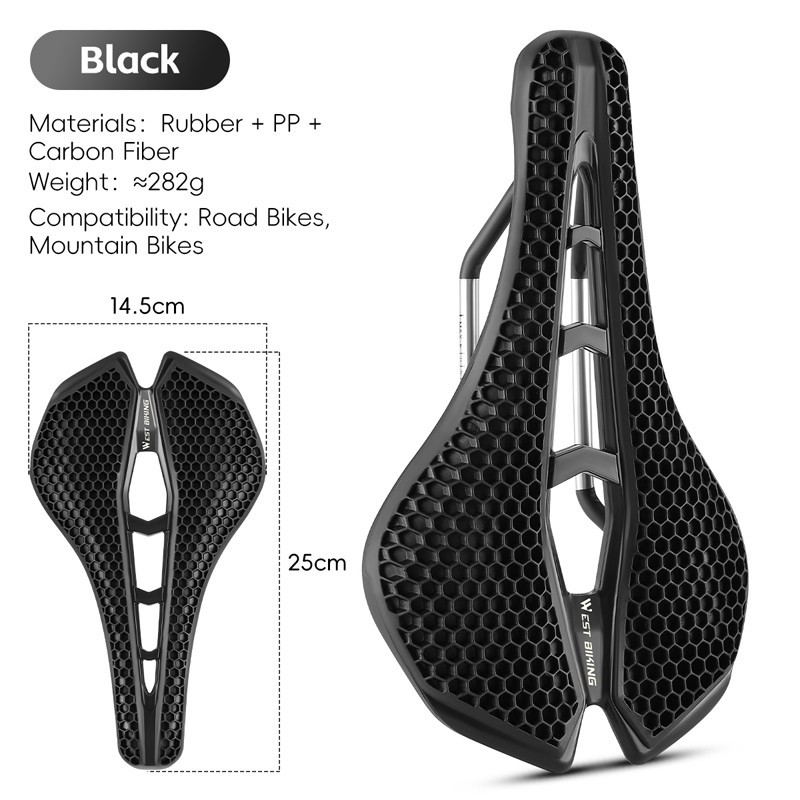 WEST BIKING Bicycle Saddle 3D Honeycomb Structure Hollow Road Bike Seat Saddle