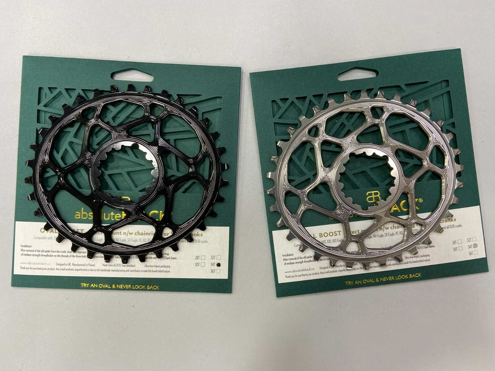 AbsoluteBlack OVAL Boost148 MTB Direct Mount Chainring For Sram Crank (28T-36T)
