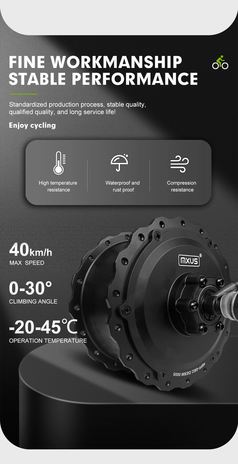 Snow E-bike 48V 750W 20 24 26inch Fat Tire Brushless Gear Rear Rotate Hub Motor