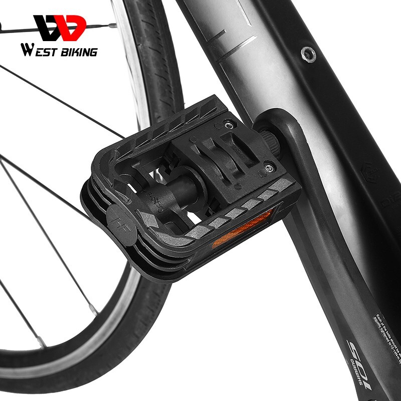 WEST BIKING Foldable Bicycle Pedals Nylon Cycling Folding Bike Pedals 9/16in