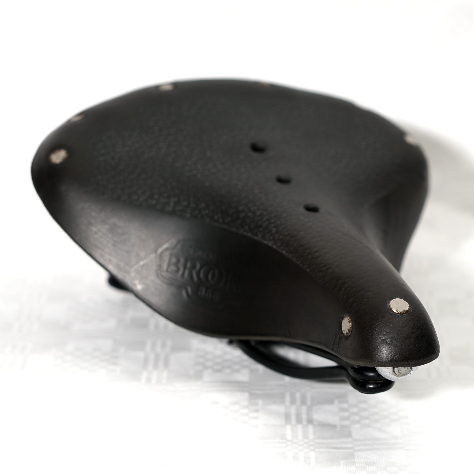 Vintage Brooks B66 Black Leather Bicycle Saddle Suspension Saddle Made in England