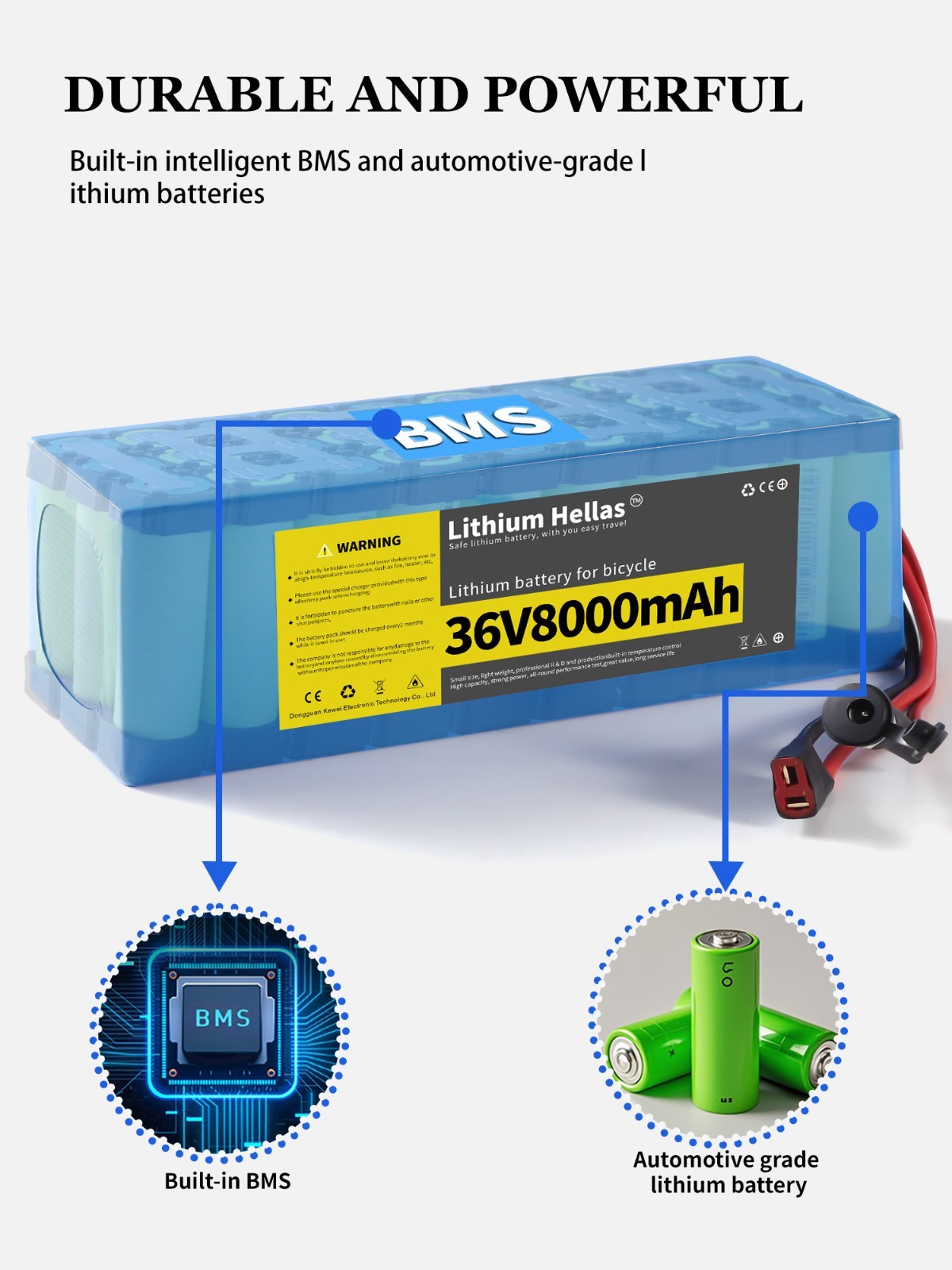 36V8000mAh Lithium Li-ion Battery Pack For ≤350W Electric Bicycle Scooter Motor